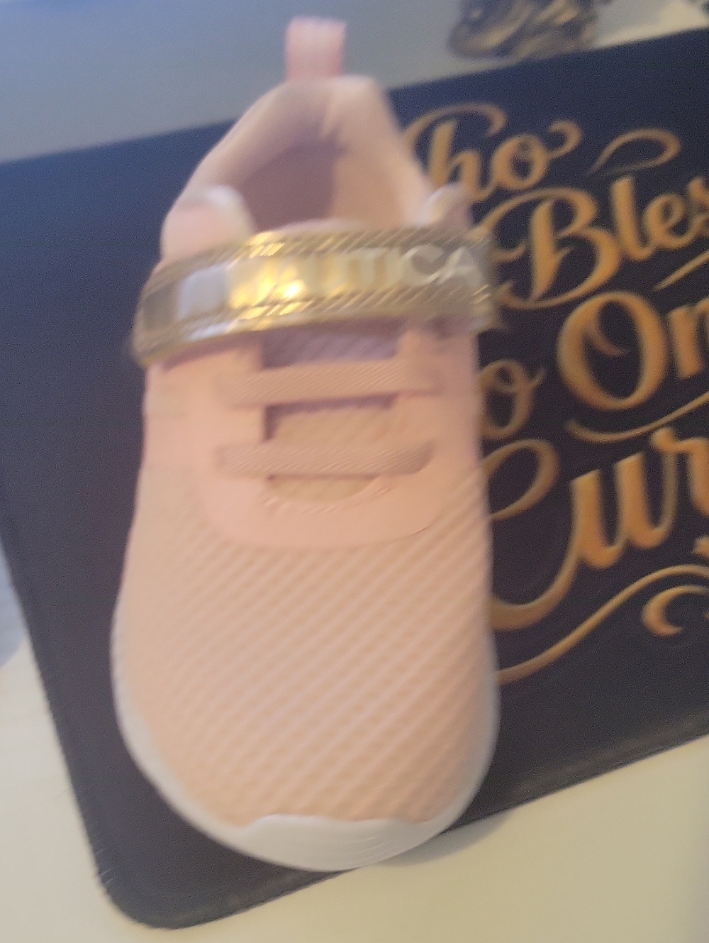 Kids Pink Athletic Sneakers with Metallic Strap